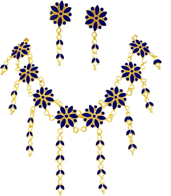 Assamese_Traditional_Gold_Plated_Blue_Jewellery_Set_For_Women